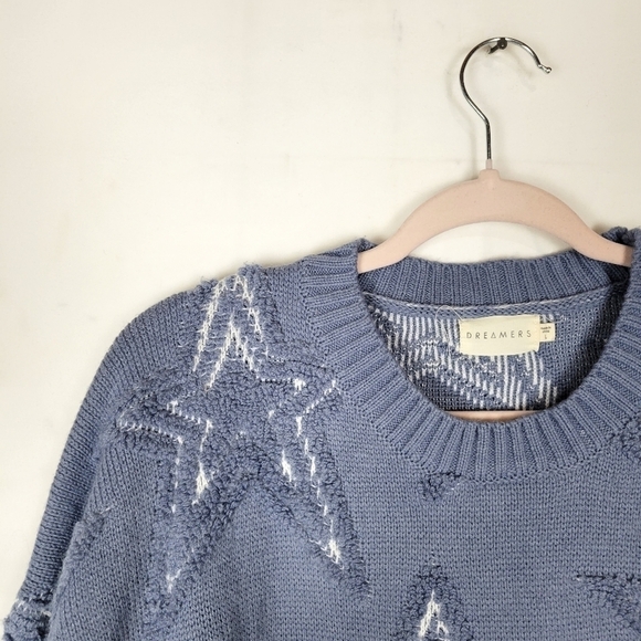 Dreamers A Rising Star Blue 3D Star Crewneck Sweater - Picture 3 of 6